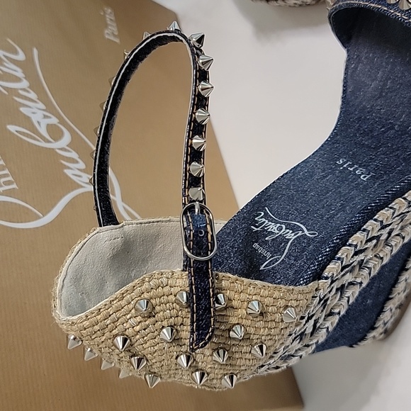 Christian Louboutin Madmonica 120 Denim Platform Wedges - Picture 11 of 14